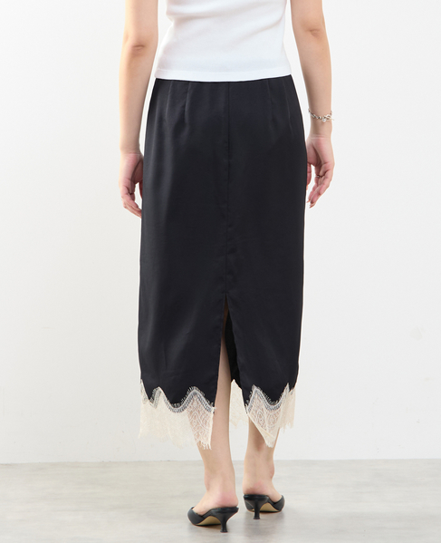 裾レースギャザースカート 詳細画像 ブラック 3