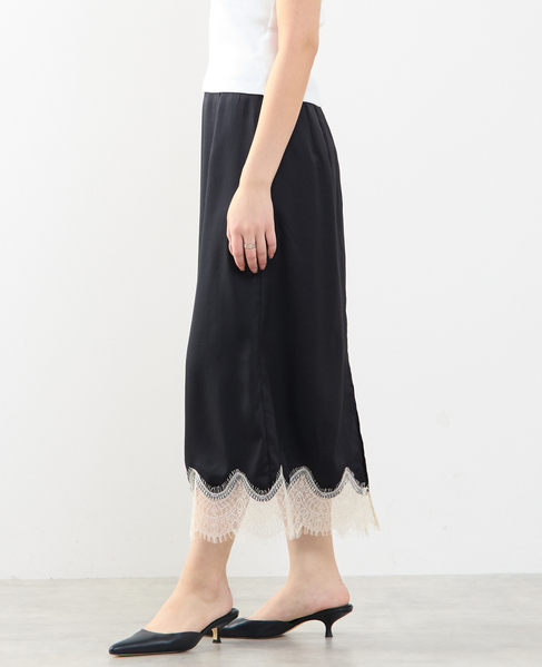 裾レースギャザースカート 詳細画像 ブラック 4