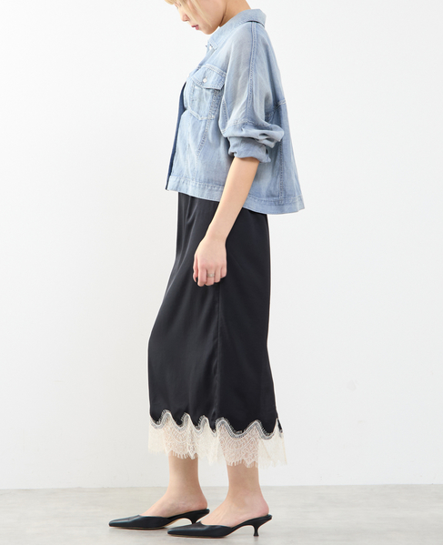 裾レースギャザースカート 詳細画像 ブラック 7
