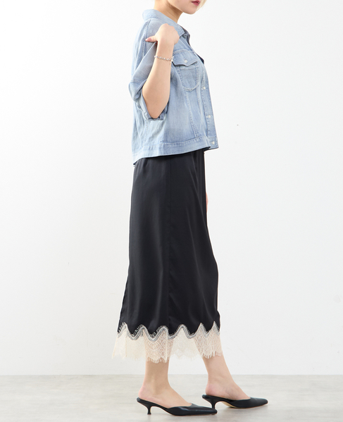 裾レースギャザースカート 詳細画像 ブラック 9