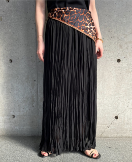 【A_/エース】ウエストゴムワッシャープリーツスカート