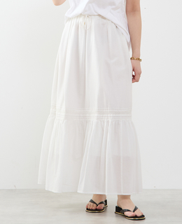 コットンボイル フレアティアードスカート