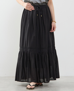 コットンボイル フレアティアードスカート