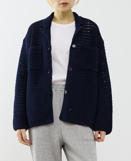 クロシェ風ニットカーディガン