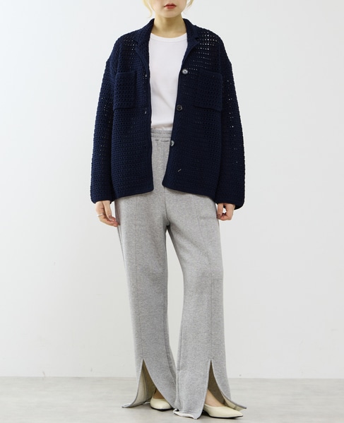 クロシェ風ニットカーディガン 詳細画像 ネイビー 4