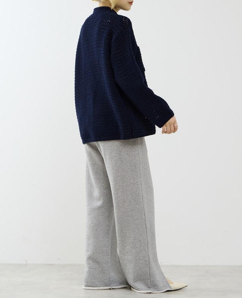 クロシェ風ニットカーディガン 詳細画像 ネイビー 5