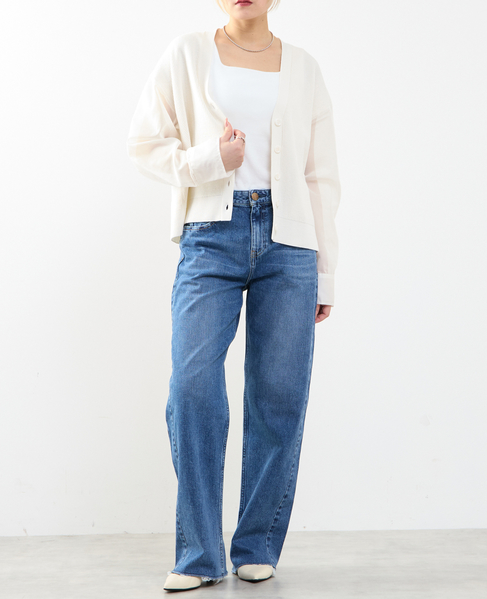 袖布帛ニットカーディガン 詳細画像 オフホワイト 4