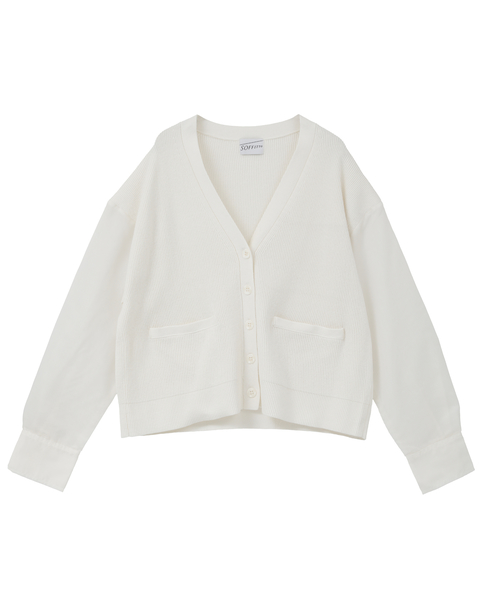 袖布帛ニットカーディガン 詳細画像 オフホワイト 8