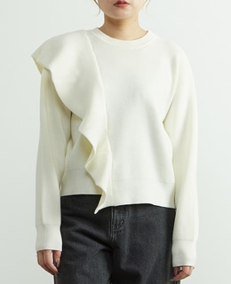 フリル付きニット