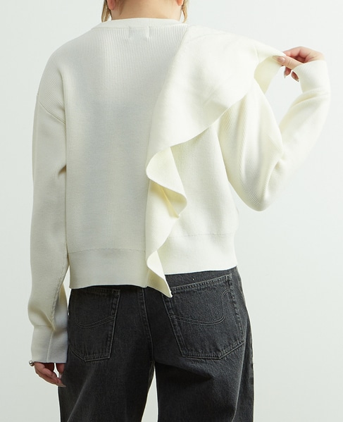 フリル付きニット 詳細画像 オフホワイト 3