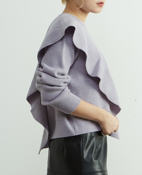 フリル付きニット 詳細画像 ラベンダー 2