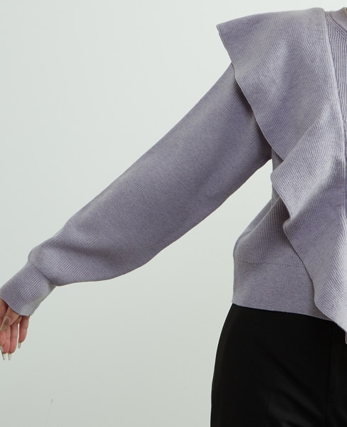 フリル付きニット 詳細画像 ラベンダー 9