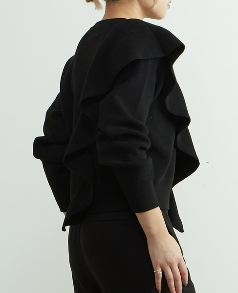 フリル付きニット 詳細画像 ネイビー 2