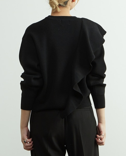 フリル付きニット 詳細画像 ネイビー 4