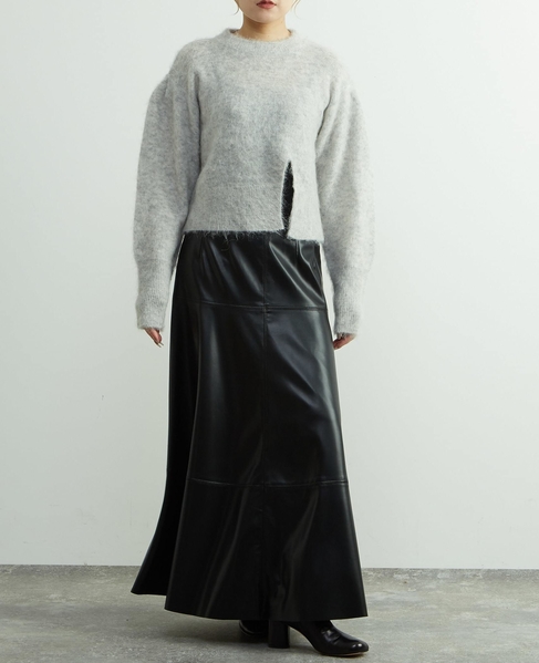 【A_/エース】アルパカ混クルーネックニット 詳細画像 杢グレー 4