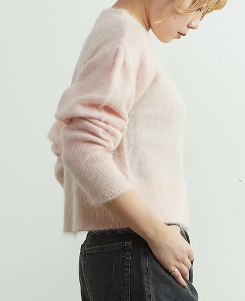 【A_/エース】アルパカ混クルーネックニット 詳細画像 ピンク 3