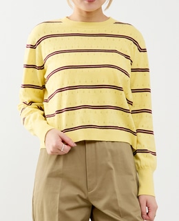 【A_/エース】コットンカシミアボーダーニット