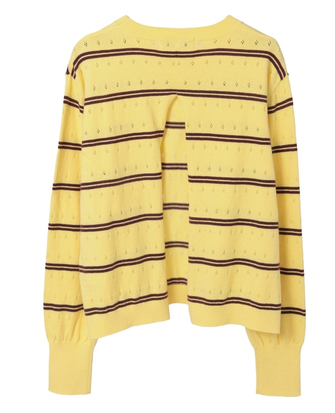 【A_/エース】コットンカシミアボーダーニット 詳細画像 イエロー系その他 9