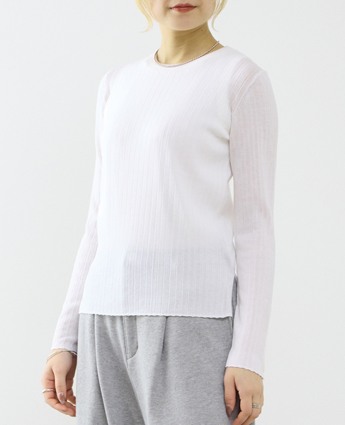 サイドスリットリプニット 詳細画像 ホワイト 1