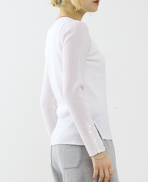サイドスリットリプニット 詳細画像 ホワイト 3