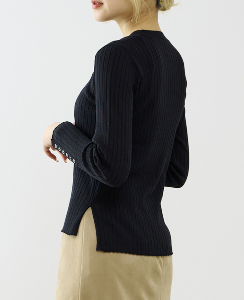 サイドスリットリプニット 詳細画像 ブラック 2
