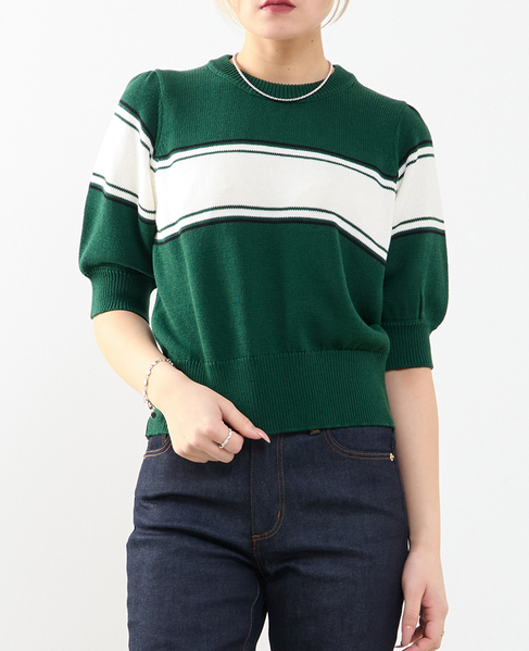 パフスリーブニット 詳細画像 グリーン 1