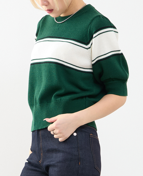 パフスリーブニット 詳細画像 グリーン 2