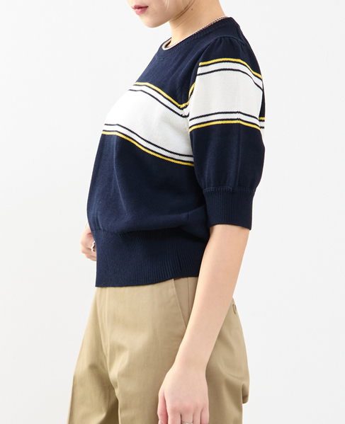 パフスリーブニット 詳細画像 ネイビー 3