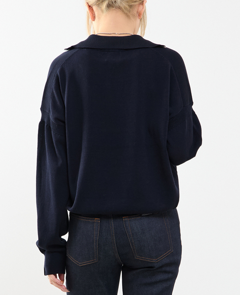 かぎ針刺繍スキッパーニット 詳細画像 ネイビー 3