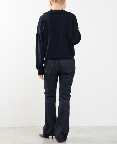 かぎ針刺繍スキッパーニット 詳細画像 ネイビー 7