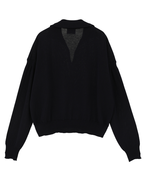 かぎ針刺繍スキッパーニット 詳細画像 ネイビー 9