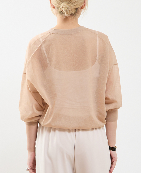 テンセルリネンVネックシアーニット 詳細画像 ベージュ 3