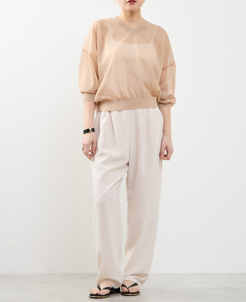 テンセルリネンVネックシアーニット 詳細画像 ベージュ 4