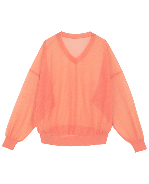 テンセルリネンVネックシアーニット 詳細画像 コーラル 10