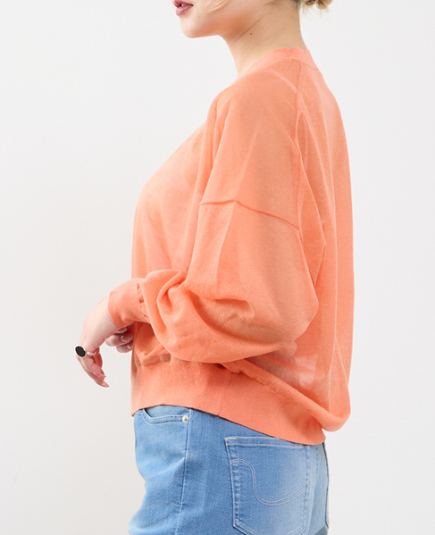 テンセルリネンVネックシアーニット 詳細画像 コーラル 2