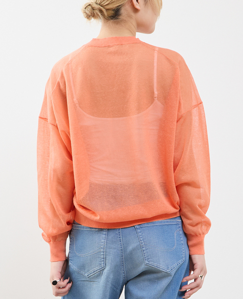 テンセルリネンVネックシアーニット 詳細画像 コーラル 3