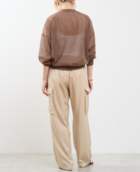 テンセルリネンVネックシアーニット 詳細画像 ブラウン 6