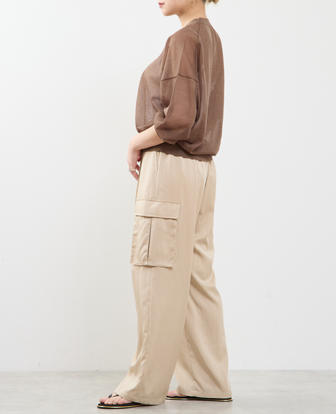 テンセルリネンVネックシアーニット 詳細画像 ブラウン 7