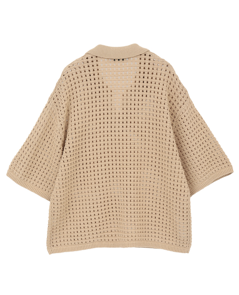 【A_/エース】スキッパープルオーバーニット 詳細画像 ベージュ 2