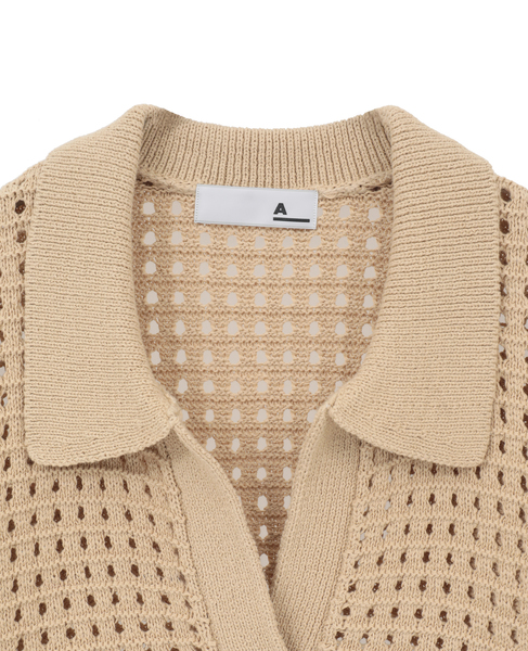 【A_/エース】スキッパープルオーバーニット 詳細画像 ベージュ 3