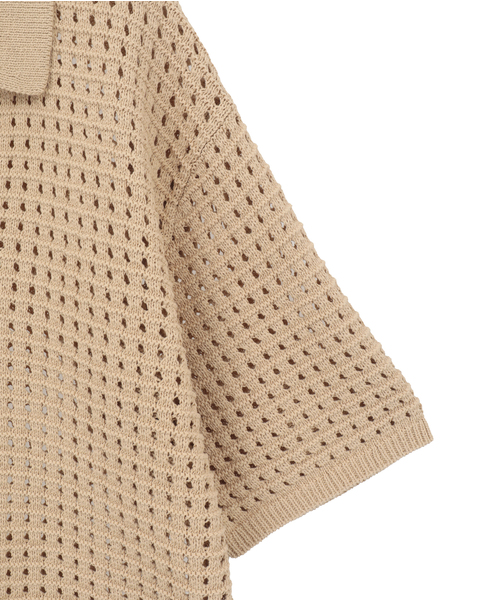 【A_/エース】スキッパープルオーバーニット 詳細画像 ベージュ 4