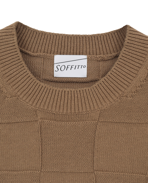 ブロックチェック リンクス編みノースリーブニット 詳細画像 ベージュ系その他 3