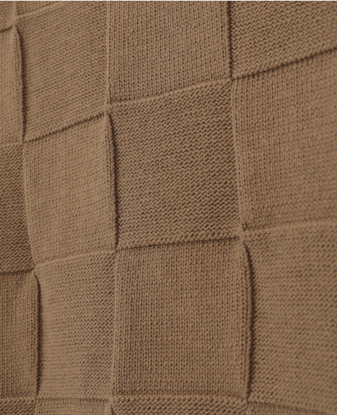 ブロックチェック リンクス編みノースリーブニット 詳細画像 ベージュ系その他 6