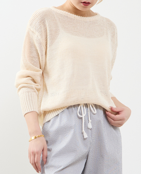 ストローヤーン シアーニットプルオーバー 詳細画像 オフホワイト 1