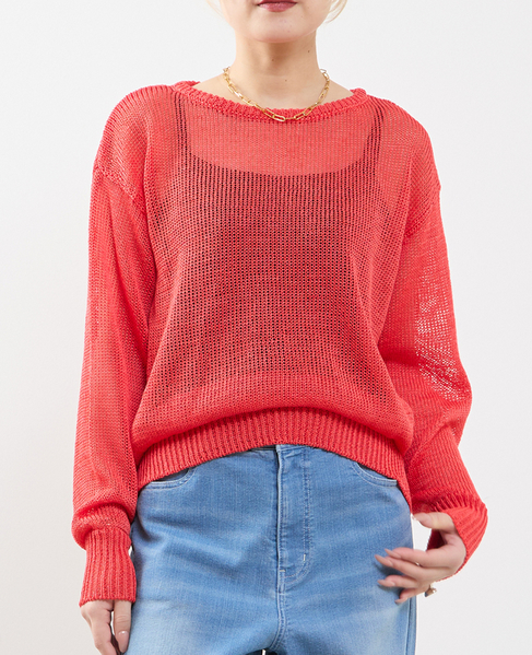 ストローヤーン シアーニットプルオーバー 詳細画像 ローズ 1