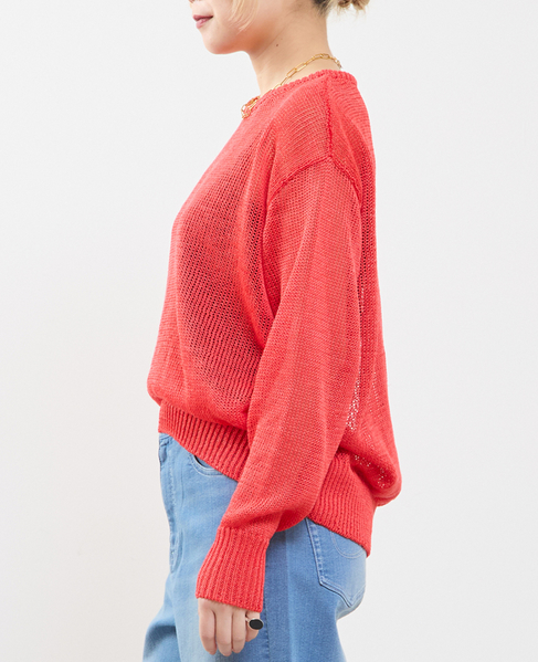 ストローヤーン シアーニットプルオーバー 詳細画像 ローズ 2