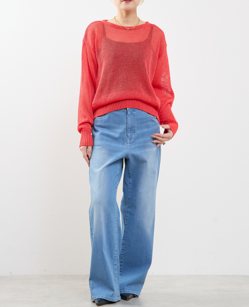 ストローヤーン シアーニットプルオーバー 詳細画像 ローズ 4