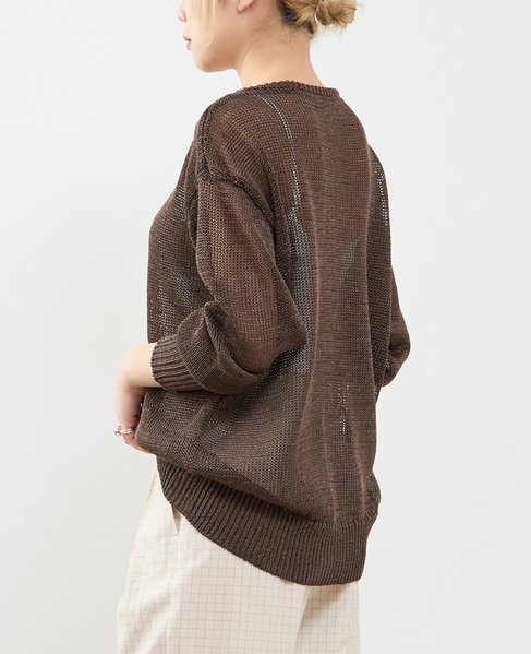 ストローヤーン シアーニットプルオーバー 詳細画像 ブラウン 2