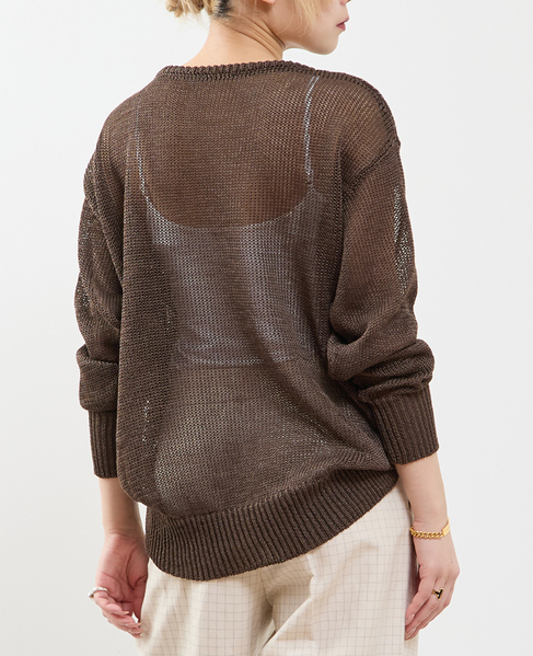 ストローヤーン シアーニットプルオーバー 詳細画像 ブラウン 3