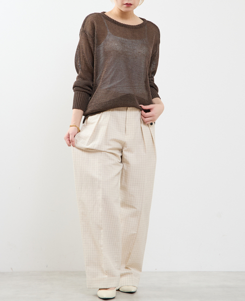 ストローヤーン シアーニットプルオーバー 詳細画像 ブラウン 4